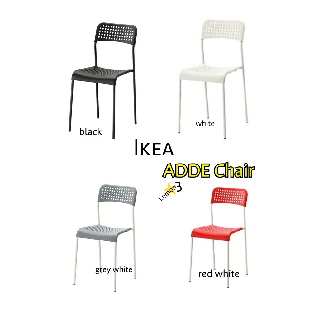 Ikea Adde Chair Red White Grey Black Shopee Malaysia