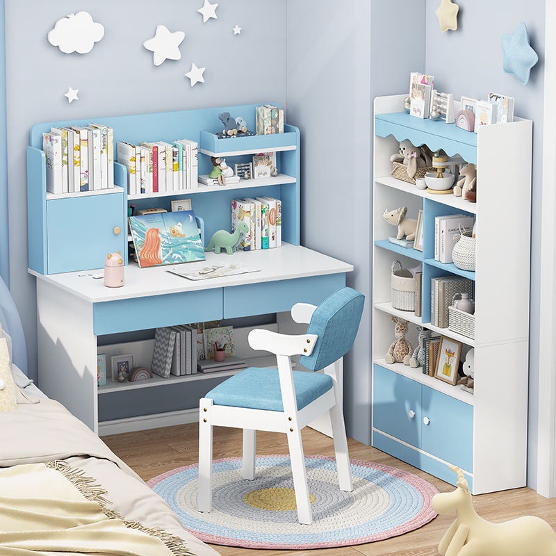 ◘₪﹉Children S Study Table Home Desk Bookshelf Combination Primary School Student Bedroom Writing Table Boys And Girls Ho