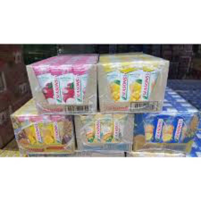 Season Fandn Air Kotak Laici Ice Lemon Tea Soya Bean Teh Bunga Mangga 250 Ml X 24pcs 1 1932