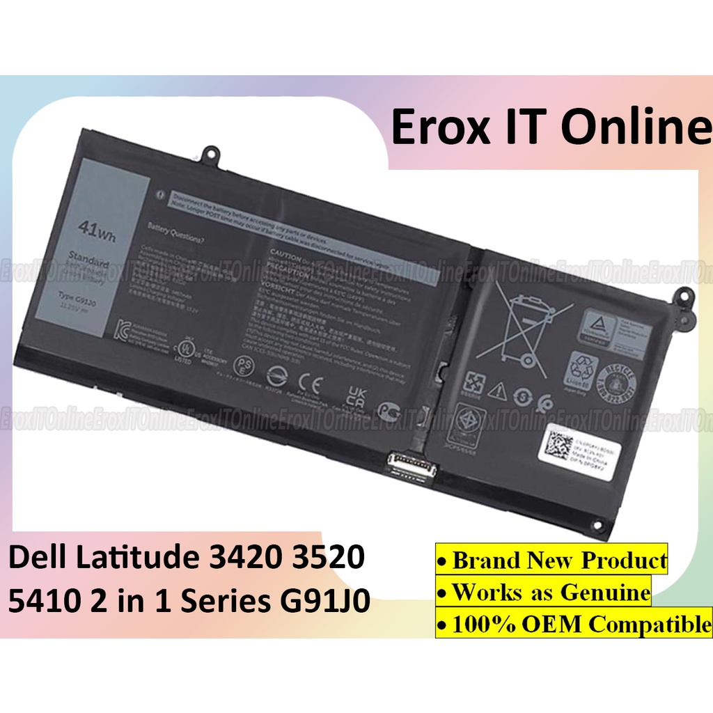Dell Latitude 3320 3420 3520 15 3515 3511 3520 5410 2 in 1 Series MGCM5  G91J0 Laptop Battery | Shopee Malaysia