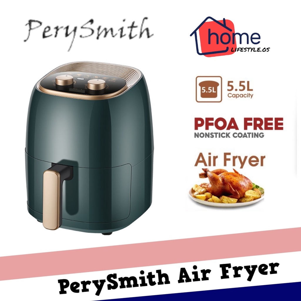 1.1 promotion PerySmith Rapid Air Fryer Advance Drawer Easy Oil-Free Aerodynamic Multifunctional Cooking Fryers (5.5L)