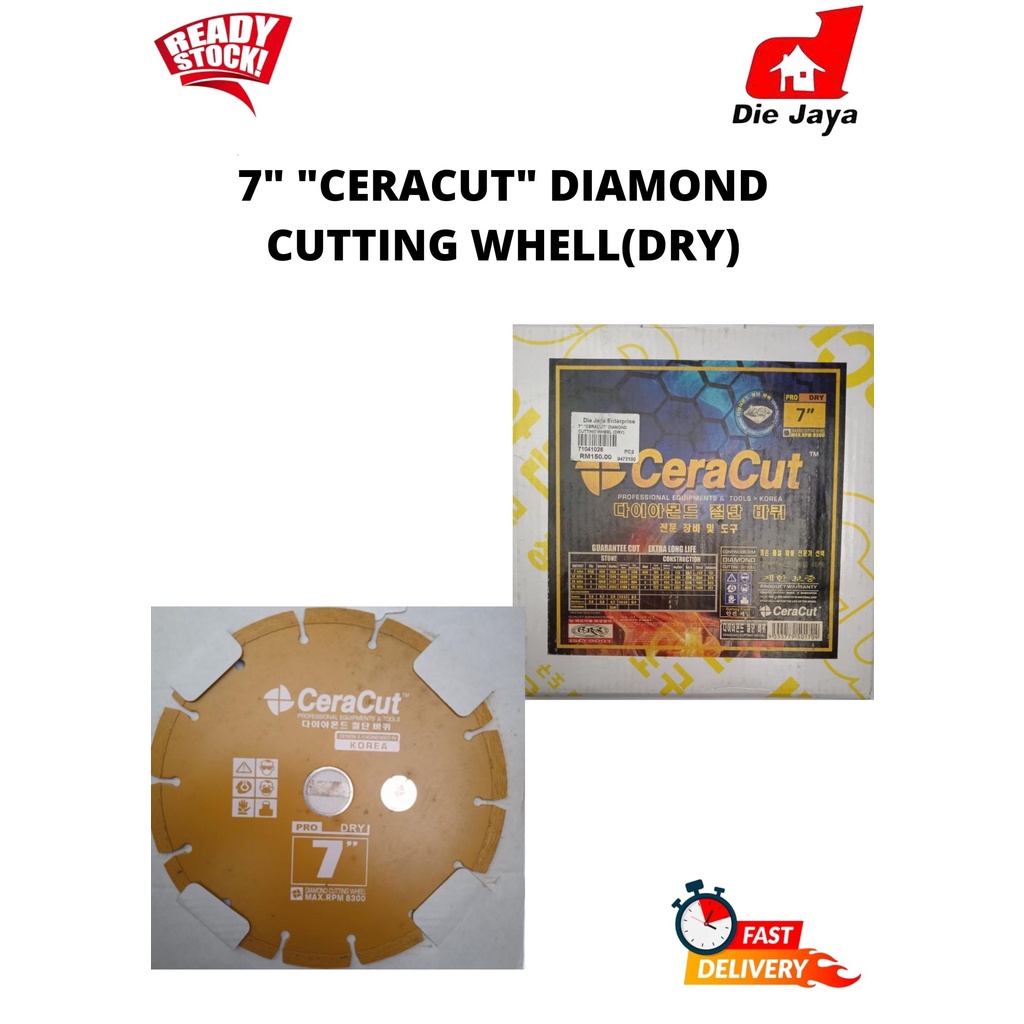 [READY STOCK] 7" "CERACUT" DIAMOND CUTTING WHELL(DRY) Shopee Malaysia