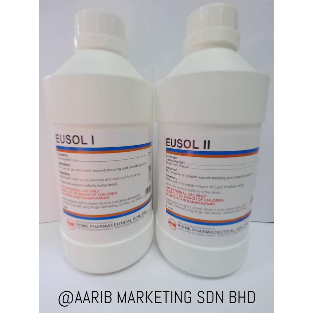 Eusol Solution I&II( 1 Litre PerBtl)/ExpOctober/2024 Shopee Malaysia