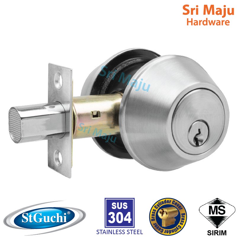 MAJU St Guchi SGDB D 262 SS Double Cylinder Deadbolt Door Lock SUS304 SIRIM Kunci Tombol Pintu Kualiti