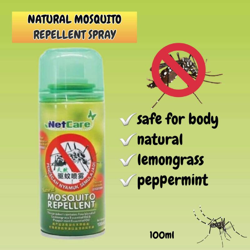 NetCare_Natural Mosquito Repellent Spray Lemongrass Peppermint Shopee