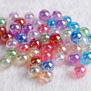 6/8/10mm Rainbow Candy AB Color Round Acrylic Beads Loose Spacer Beads For Jewelry Making DIY Bracelet Necklace
