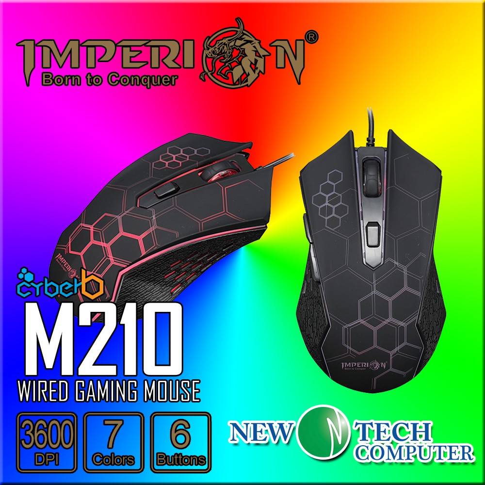 Imperion M210 CyberB 3600DPI USB Wired Gaming Mouse CABLE NEW TECH