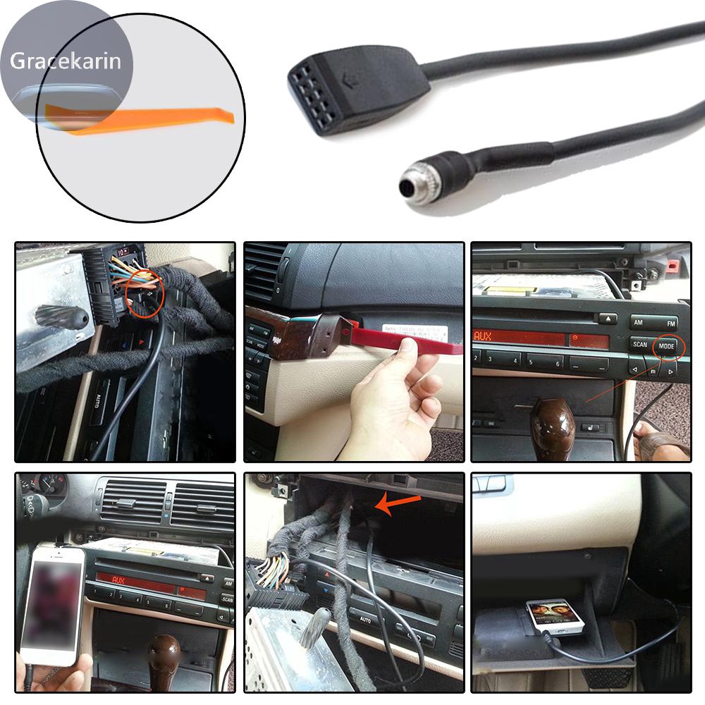 3.5mm Car AUX In Input Interface Adapter MP3 Radio Cable for BMW E39 E53 X5 E46