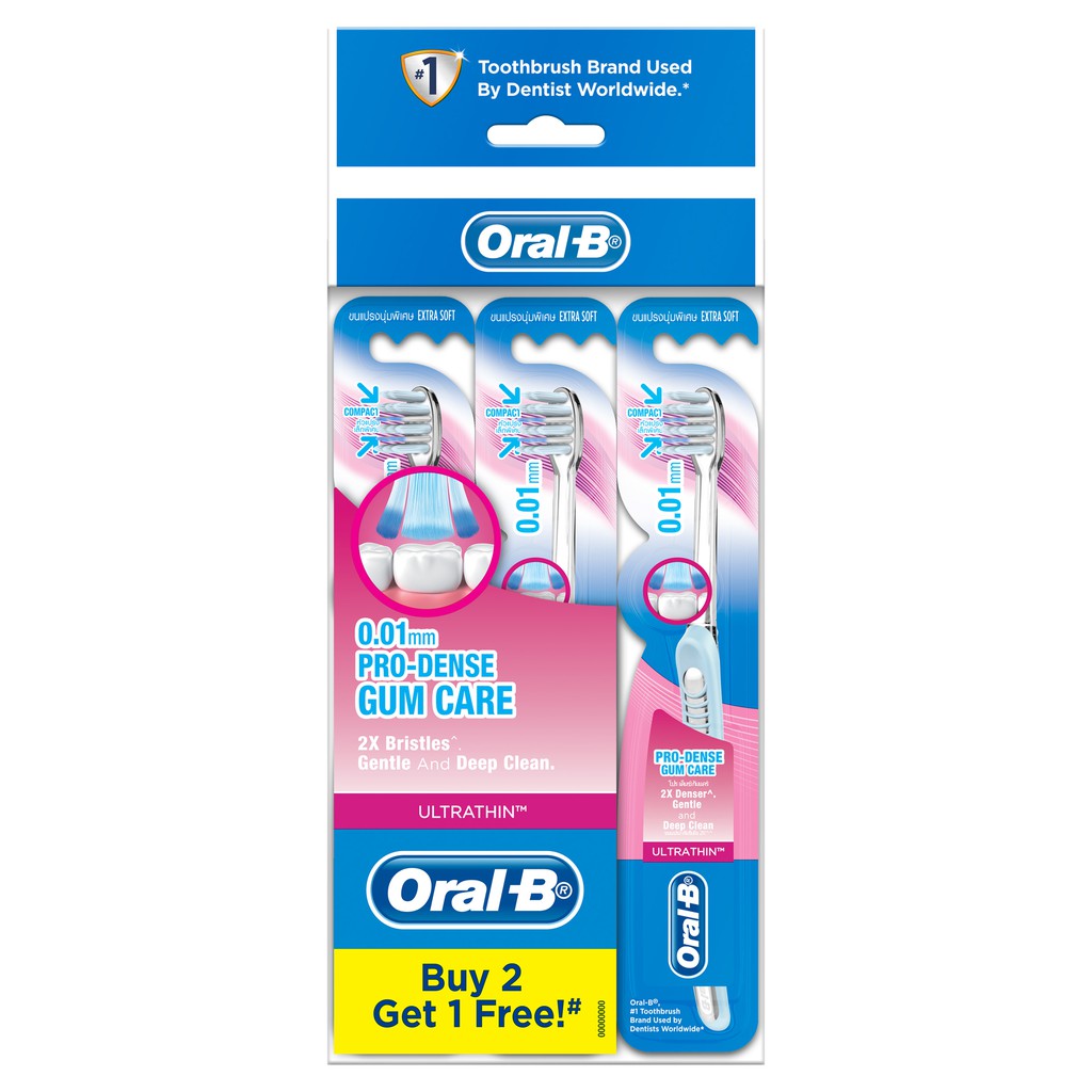 Oral-B UltraThin Gum Care Manual Toothbrush - Pro Dense [Buy 2 Free 1 ...