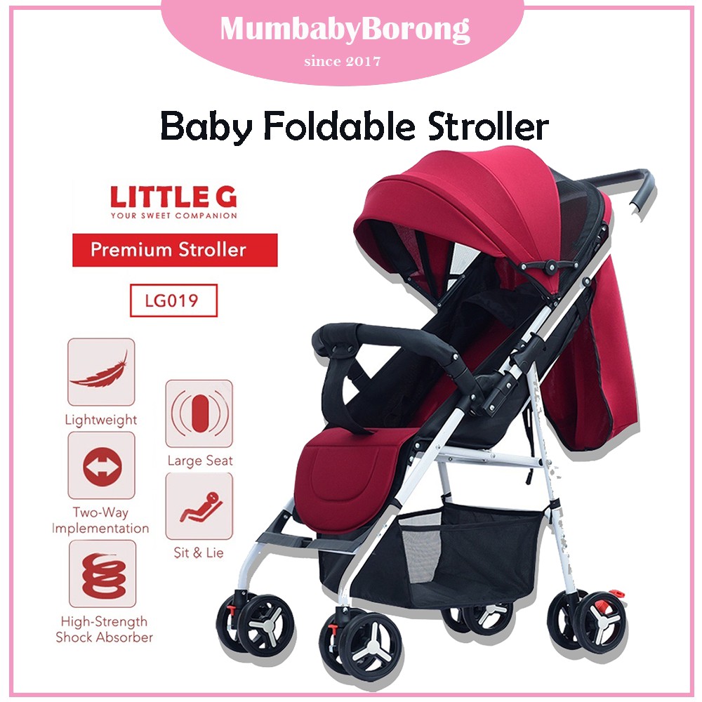 (1 Year Warranty) Little G OB019 2 Way Foldable Stroller Newborn Baby Lightweight Kereta Tolak Bayi Murah -Obaby Paris