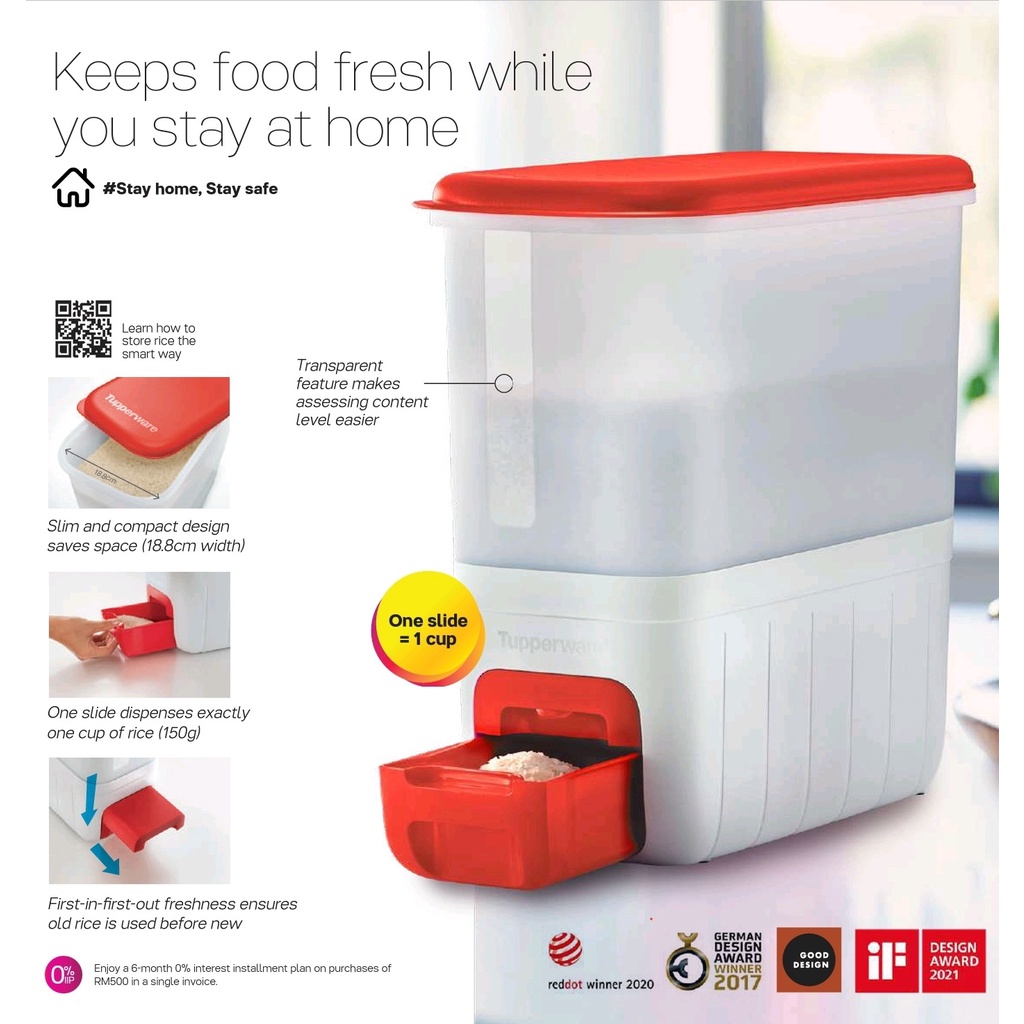 Tupperware Rice Smart 10kg (Red)