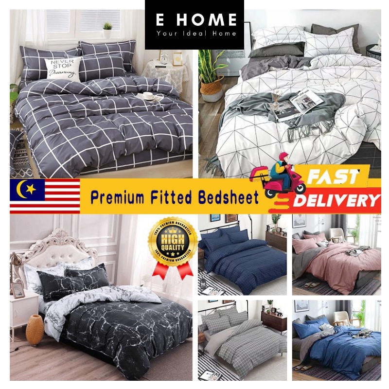 Buy Ehome Ikeastyle Homes Bed Sheet Cadar Katil Single 2in1 Katil Queen 4in1 Fitted Bedsheets Cadar Bedsheet Bed Cover 1 Seetracker Malaysia