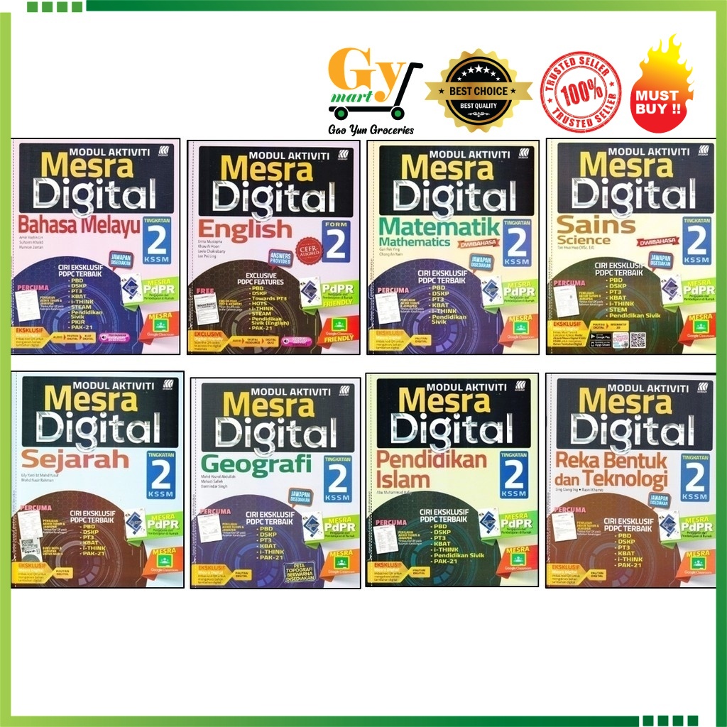 Sasbadi Modul Aktiviti Mesra Digital Tingkatan Form 2 Bahasa Melayu English Matematik Sains Sejarah Etc Shopee Malaysia