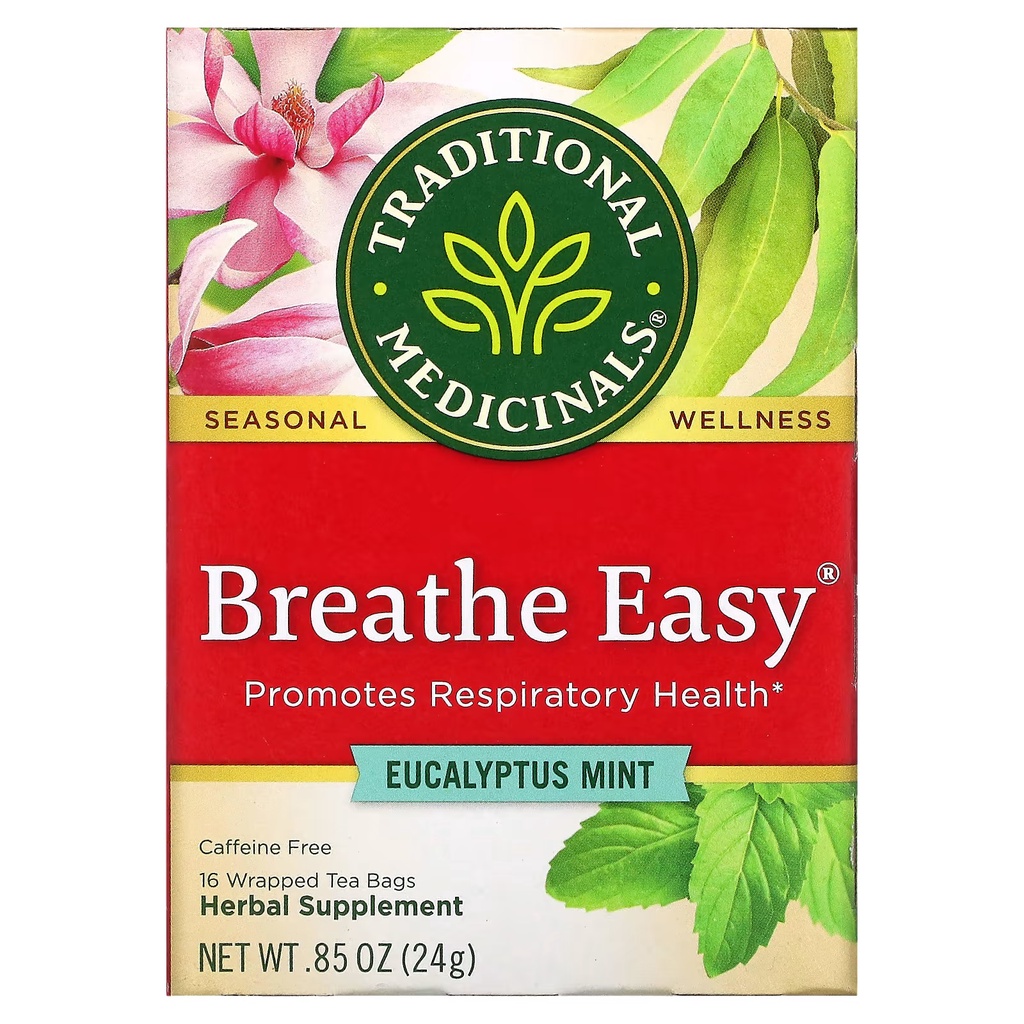 Traditional Medicinals, Breathe Easy, Eucalyptus Mint, Caffeine Free