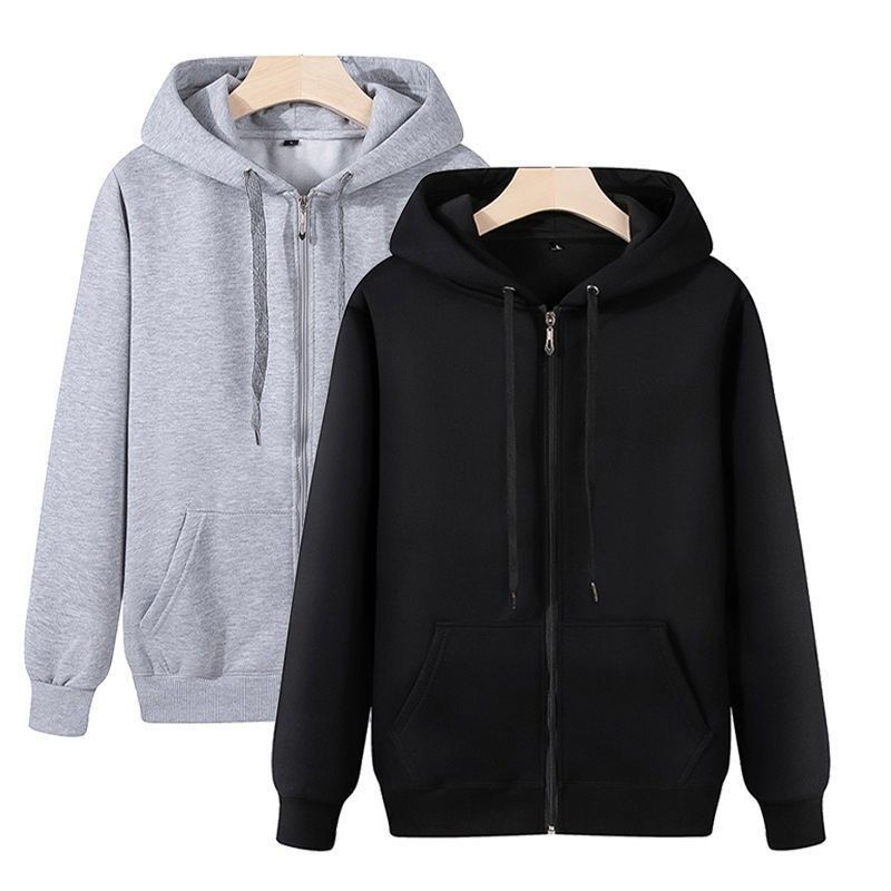 [-2X] Hoodies Unisex Long Sleeve Solid Zipper Sweatshirts Meron/Black/Gray/Dark Blue..