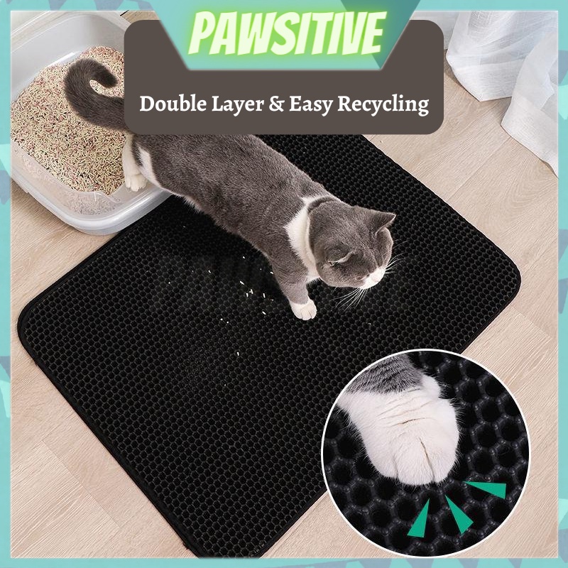 BALAPET Large Cat Litter Mat - 35x24 Inch Non-Slip Waterproof Mat For Litter Tracking