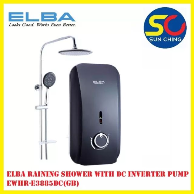 Elba Water Heater With Raining Shower Ewhr E3885dc Gb Dc Pump Inverter Shopee Malaysia