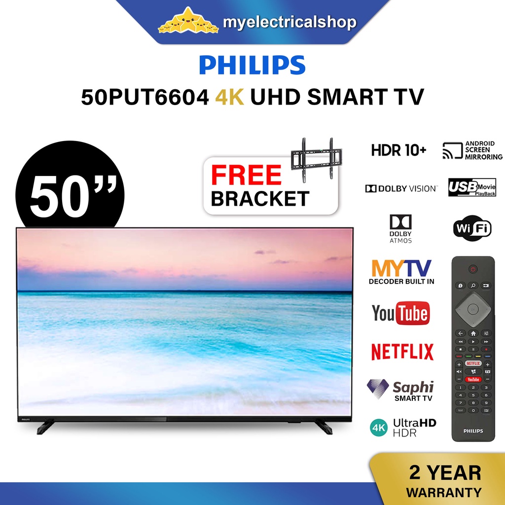 4k Uhd Led Smart Tv 50put6604 98 Philips