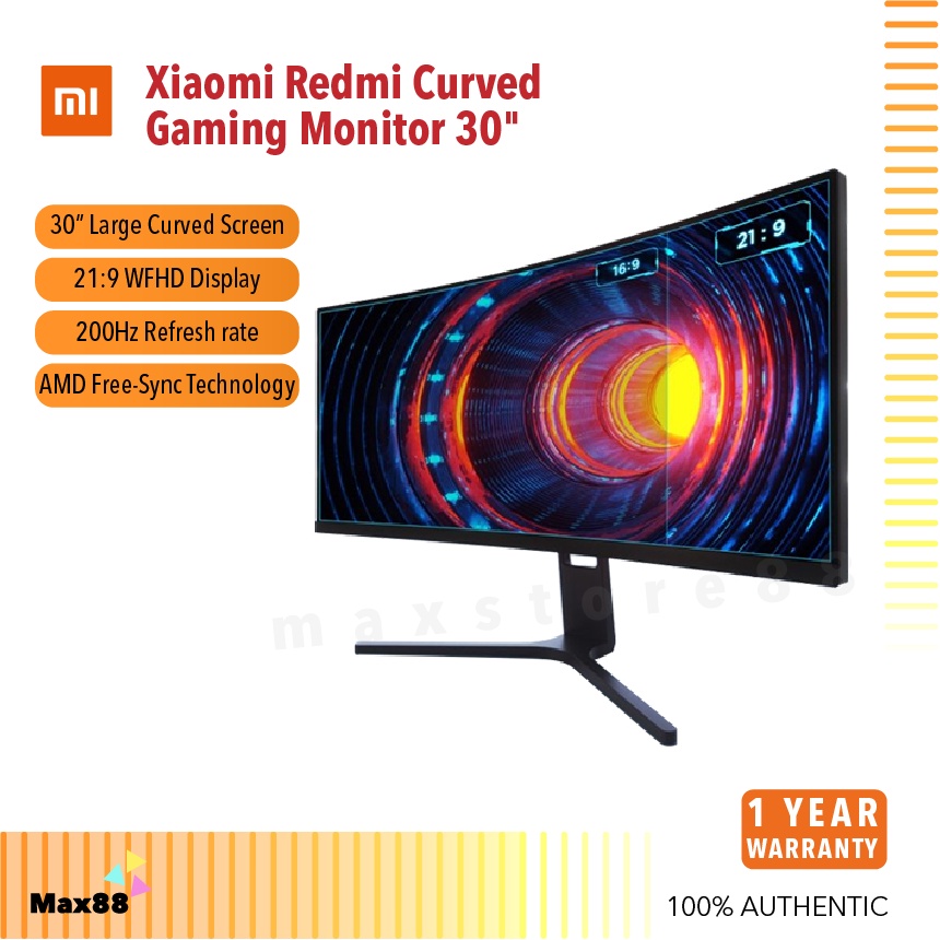 Xiaomi Redmi Curved Gaming Monitor 30" 200HZ Refresh Rate 21:9 ...