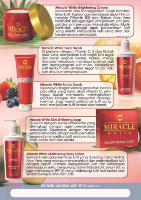 miracle white face cream