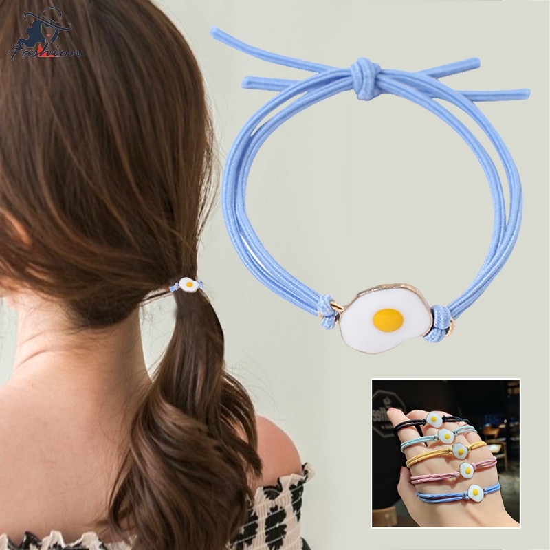 Ff Fashion Hair Tie For Women Cute Omelette Rubber Band Hair