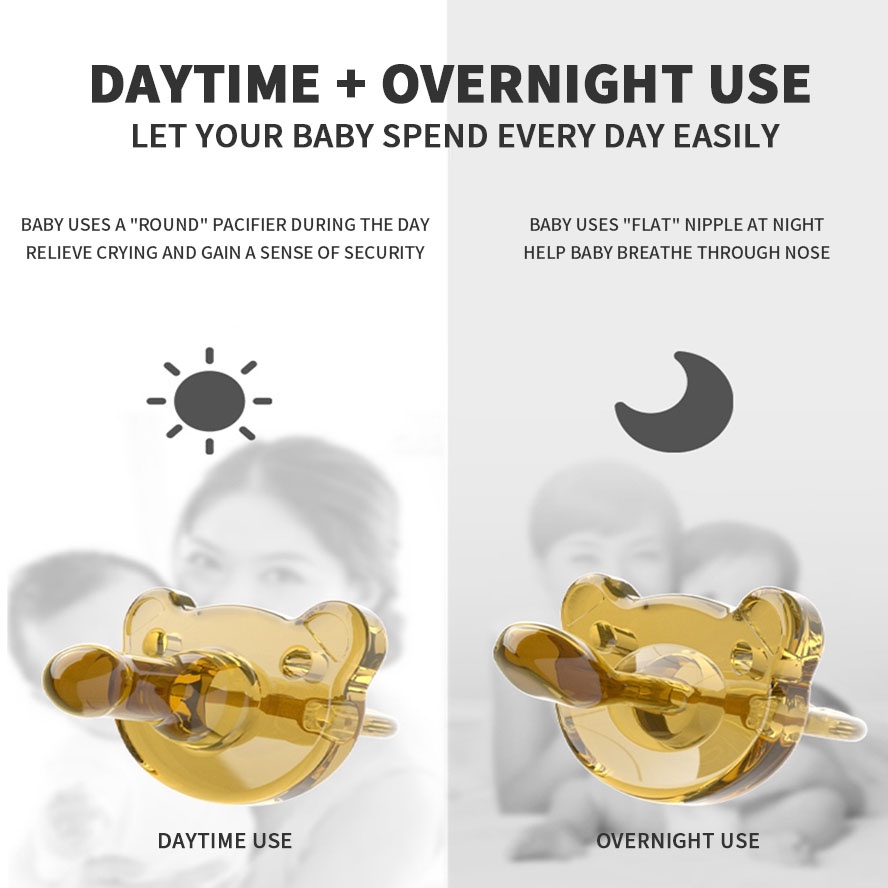 Have Quality Silicone puting pacifier set Super soft nipples Sleeping Newborn baby nipple BPA Durable - Image 4