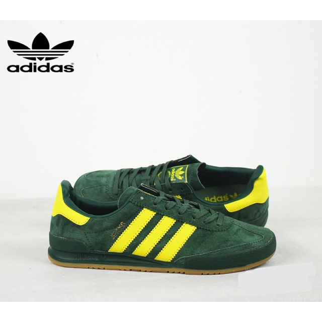 adidas jeans trainers green and yellow