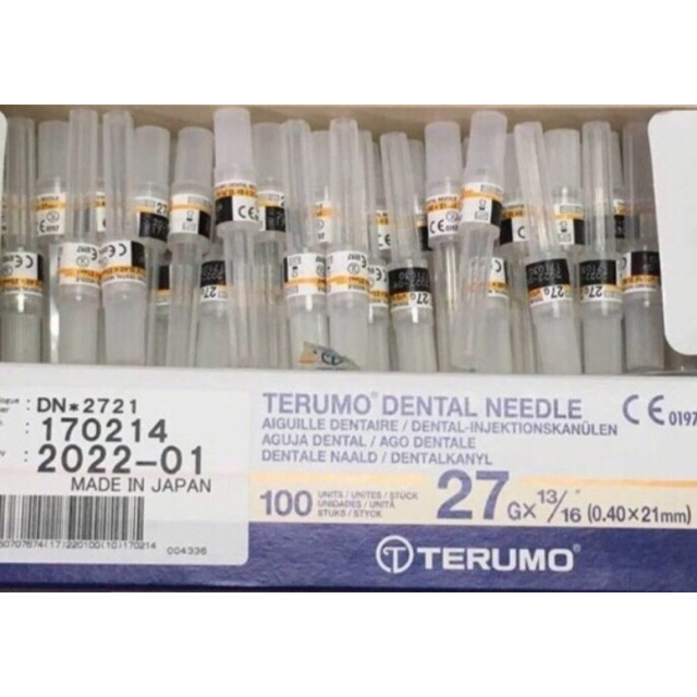 Terumo Dental Needles, Box Of 100 Pieces Jarum Pergigian Terumo, Kotak 100 Keping Shopee