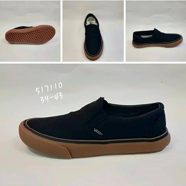 vans slip on black gum