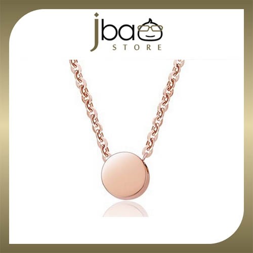 Round Shaped 18K Rose Gold Plated Titanium Steel Necklace
