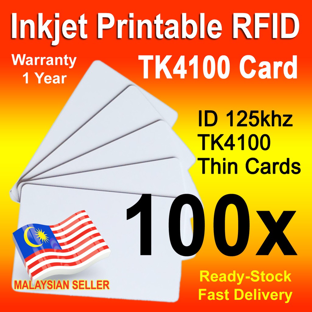 100pcs Inkjet Printable 125KHz EM4100 Proximity RFID Card for Door Entry Access 