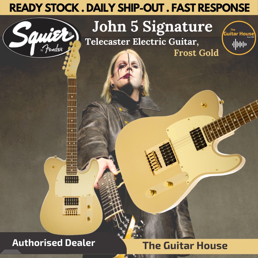 Squier John 5 Signature Telecaster Electric Guitar Frost Gold Shopee Malaysia