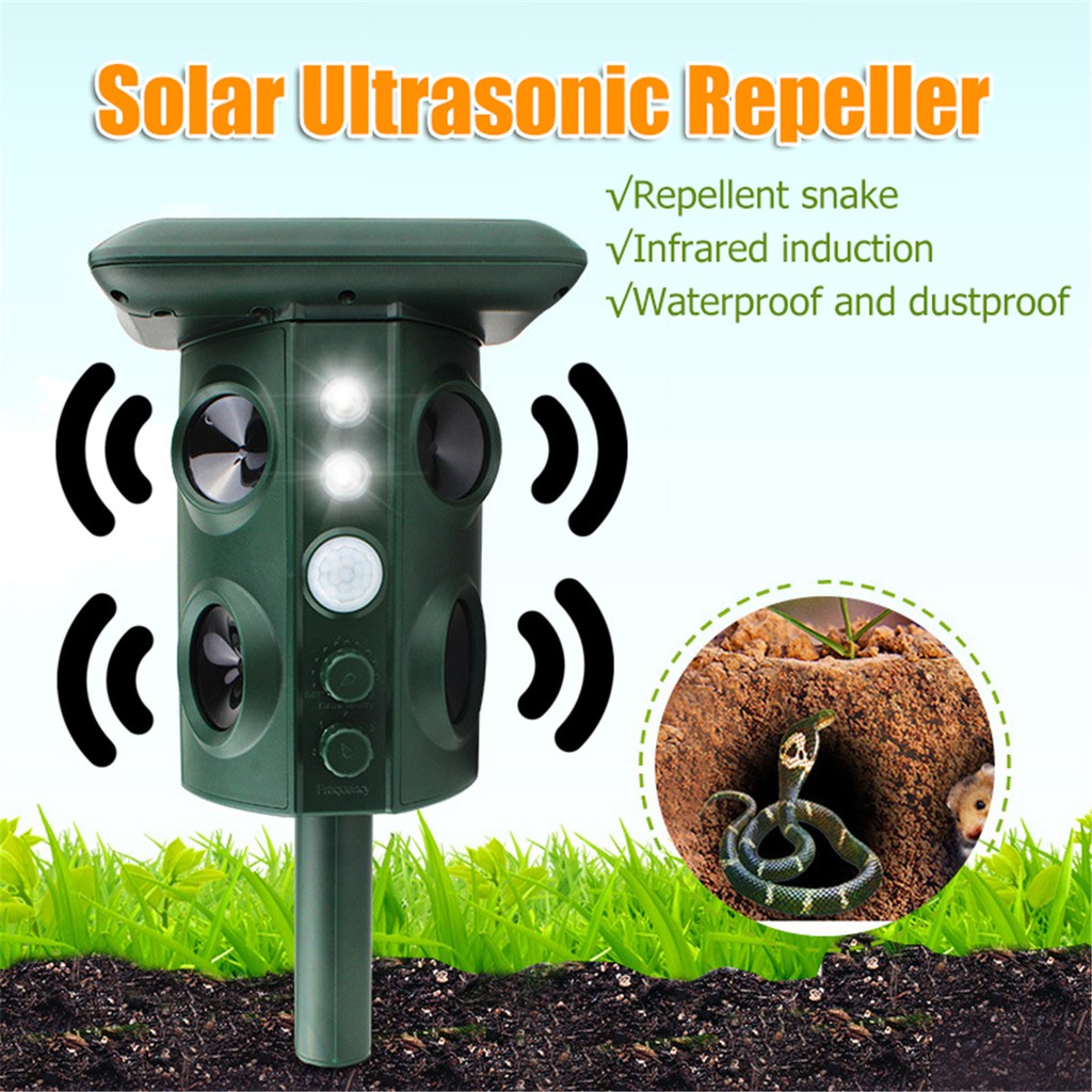 Solar Powered IR Motion Sensor Waterproof Bird Repeller Ultrasonic