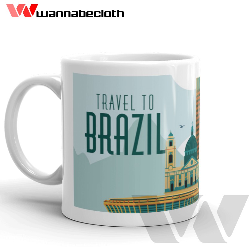 Brazilian Glass Brazil Mug Brazil Mug Brazil Souvenir Brazil Brazil Mug World City Brazil