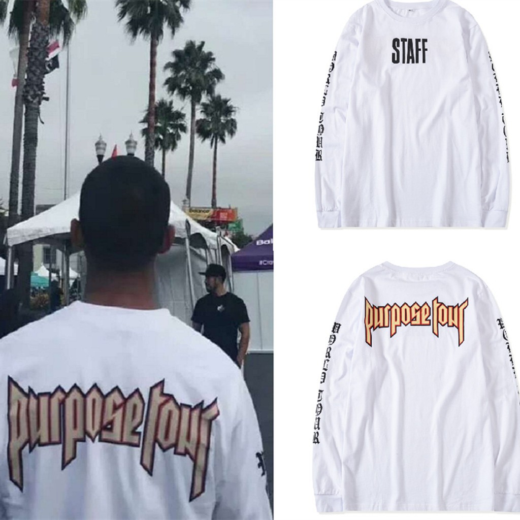 Justin Bieber Purpose Tour Men Women Long Sleeve T Shirt Autumn Fashion Tops Shopee Malaysia shopee