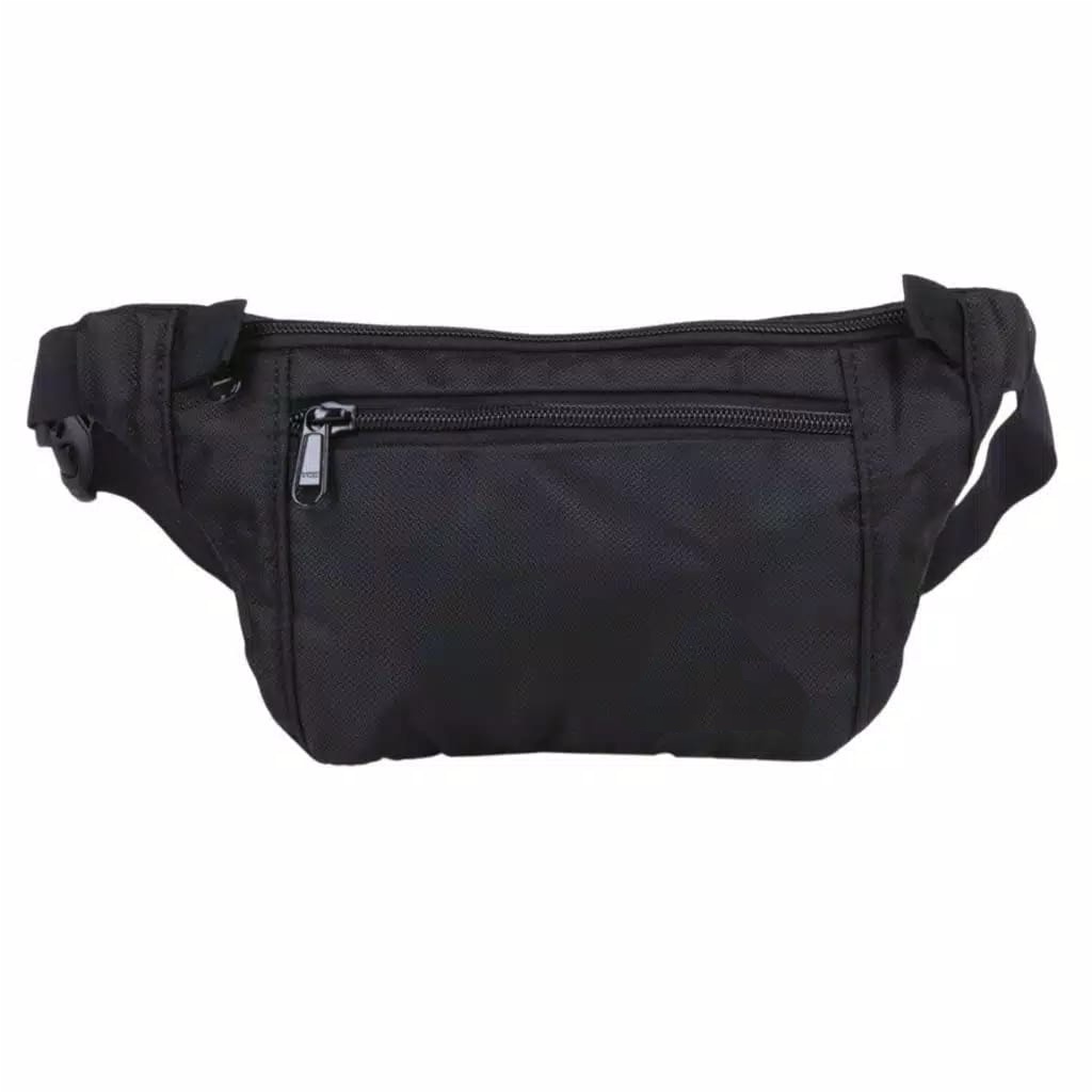Plain Black Zippered Cordura Waist Bag for Men | Shopee Malaysia