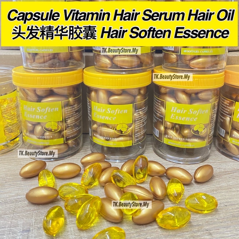 Capsule Vitamin Hair Serum Hair Oil头发精华胶囊 Hair Soften Essence Treatment  Vitamin Essence Hair Softening Serum Oil | Shopee Malaysia