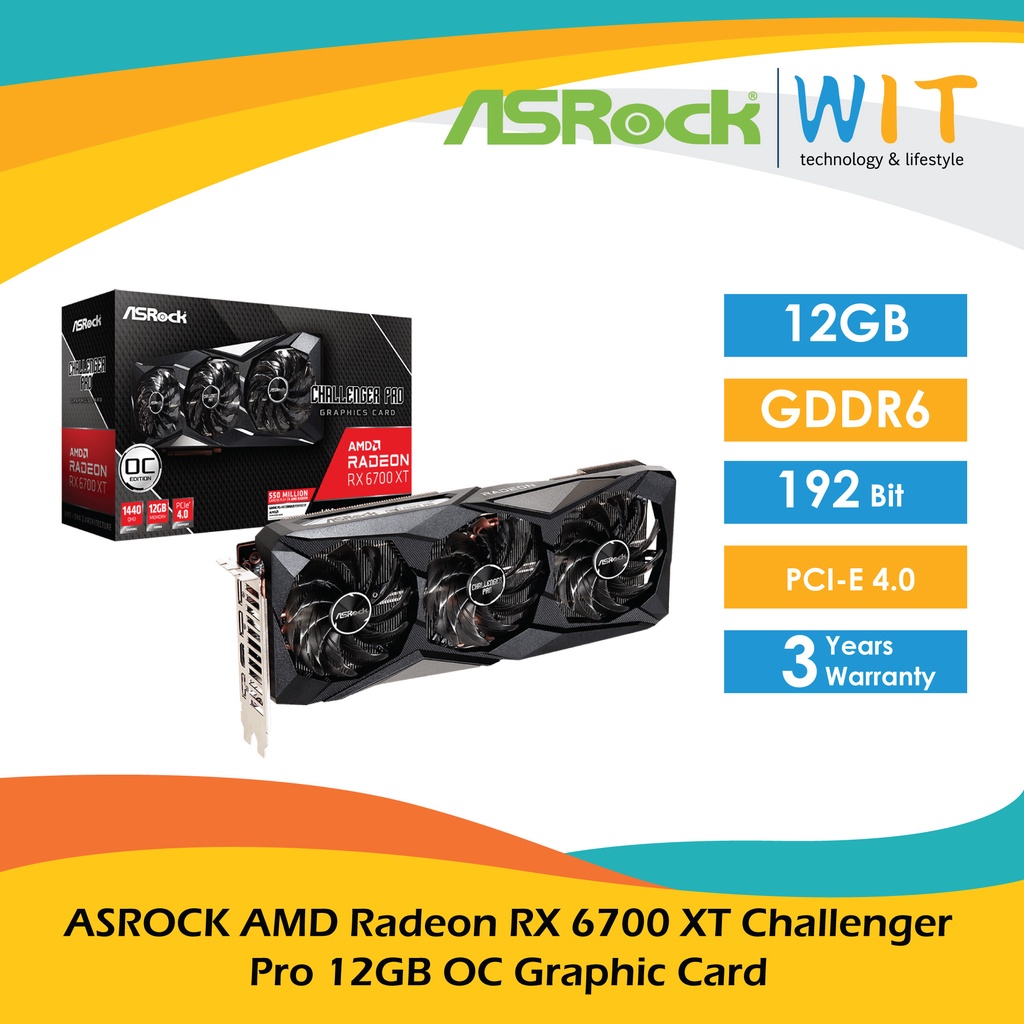 ASROCK AMD Radeon RX 6700 XT Challenger Pro 12GB OC Graphic Card
