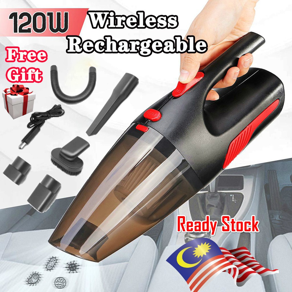 Rechargeable Wireless Car Vacuum 120W High Power | Car & Home Cleaner Vacuum Dry Wet