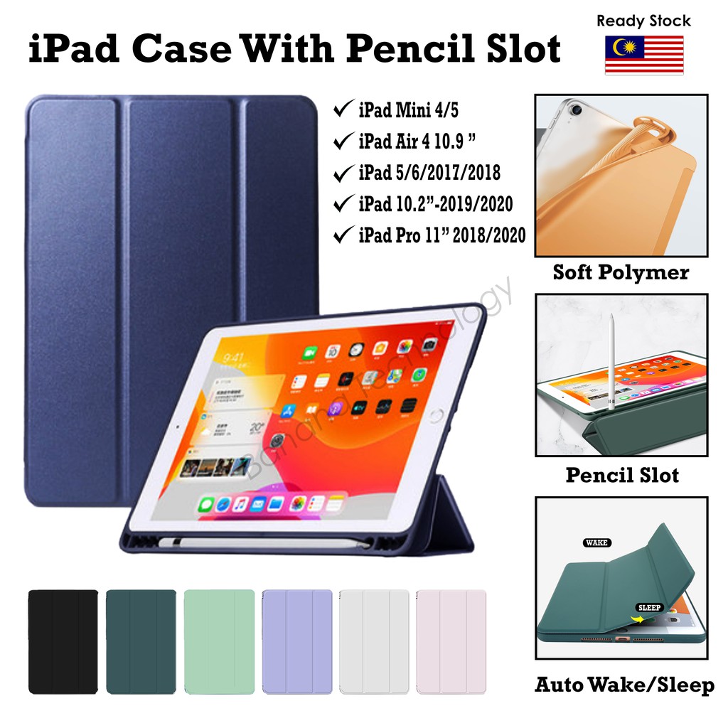 Magnetic Ipad Case With Pencil Holder Ipad Mini 4 5 Air 3 10 5 Ipad 10 2 8th Generation Ipad