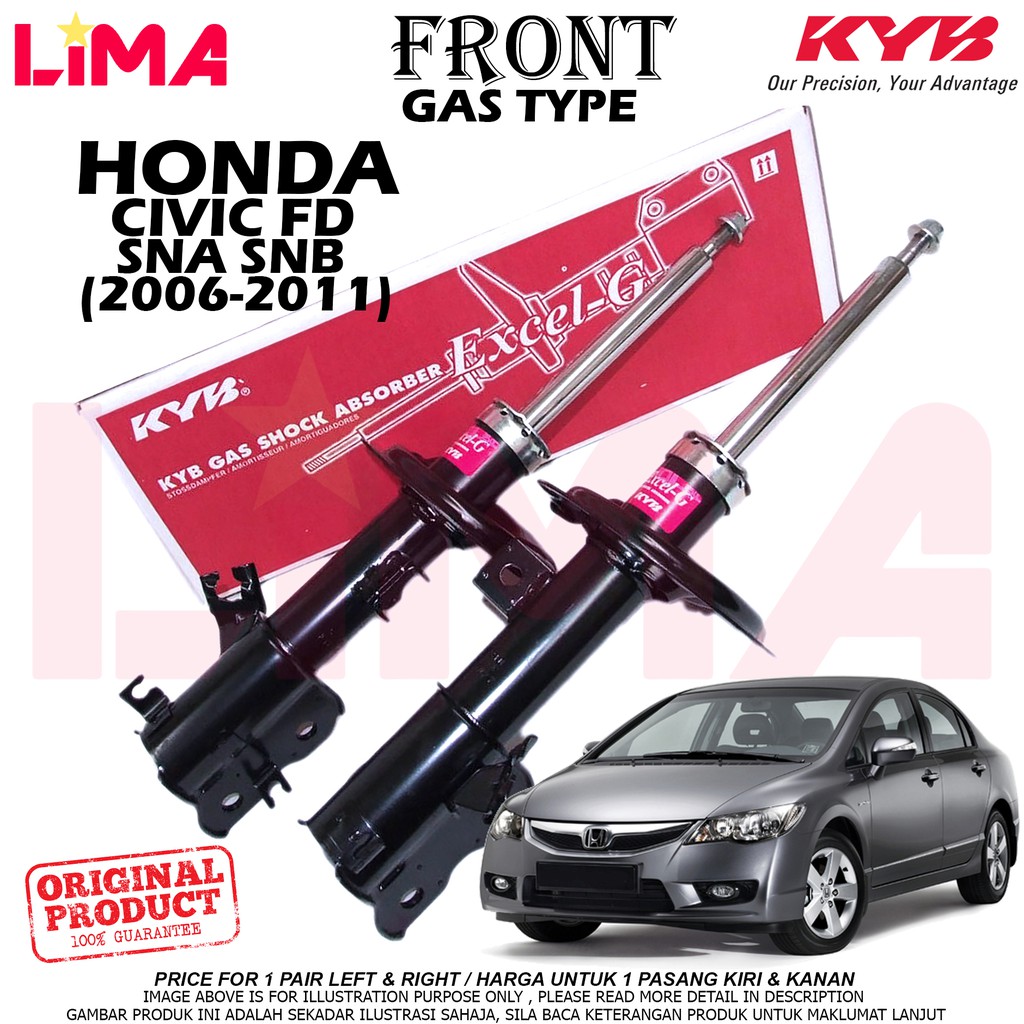 Honda Civic Fd Sna Snb Front Shock Absorber 1set Gas Type Kayaba Kyb Original 2006 2011 Shopee Malaysia