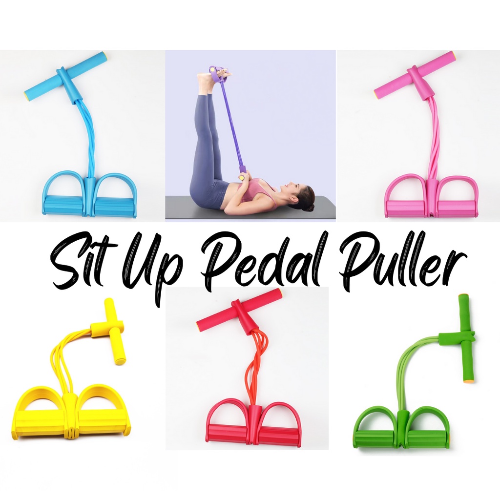 Happypal Sit Up Pull Rope 4 Tube Elastic Pedal Puller Multifunction Yoga  Home Fitness Waist Arm Leg Resistance 脚蹬拉力器 | Shopee Malaysia