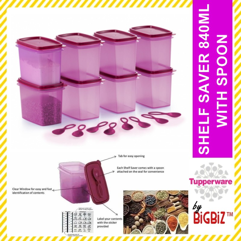 Original TUPPERWARE Shelf Savers with Spoon 840ml