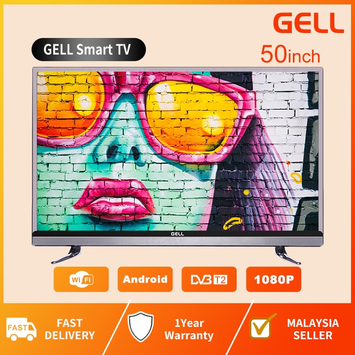 Gell Smart Tv 50 Inch Led Tv With Android Tv Mytv Wifi Shopee Malaysia