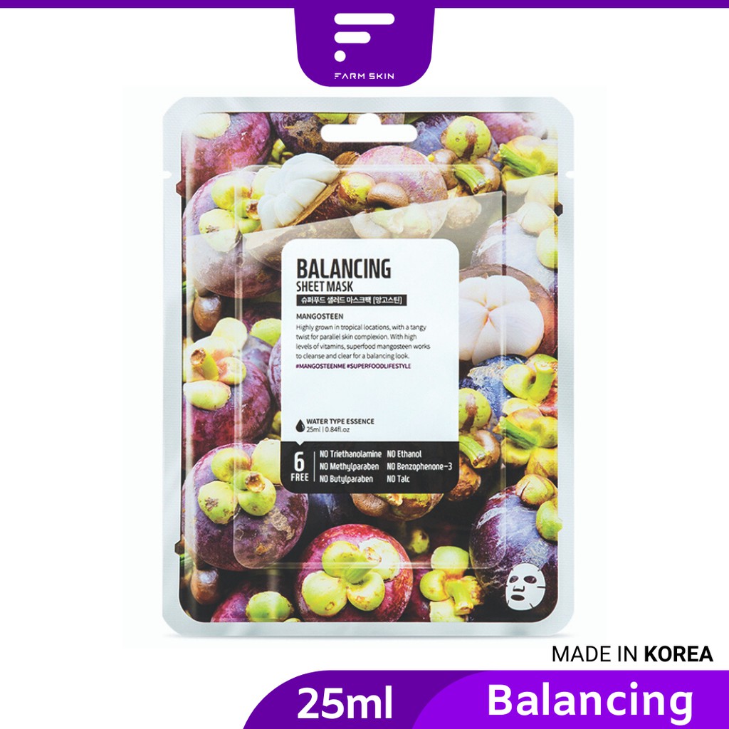 Download Farmskin Superfood Mangosteen Facial Sheet Mask Balancing Shopee Malaysia PSD Mockup Templates