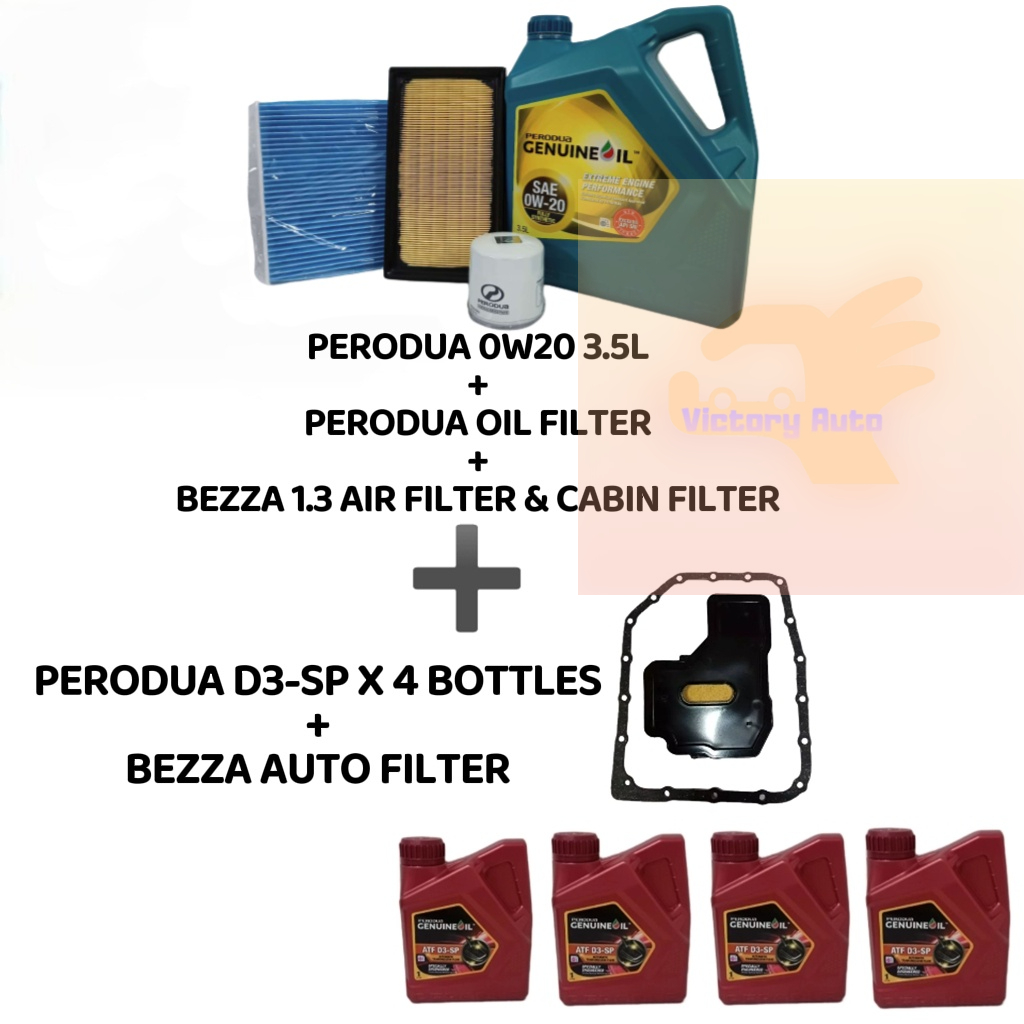 PERODUA 0W20 3.5L ENGINE OIL + OIL FILTER BEZZA 1.3 / MYVI AIR FILTER