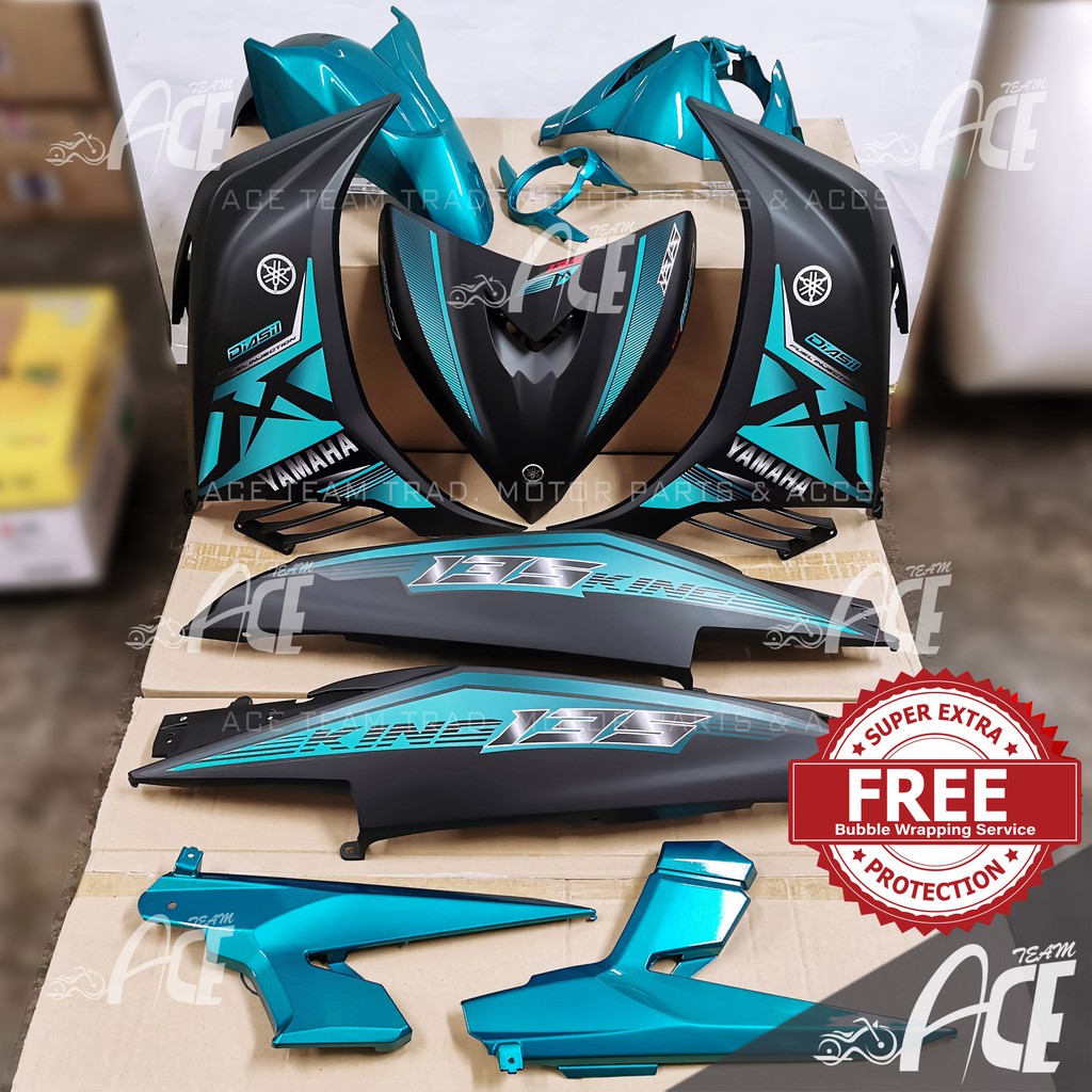 Limited Coverset Lc135 V2 V3 V4 V5 Mx King Cyan Gold Yamaha Lcv2 Lcv3 Lcv4 Lcv5 Mx King Diasil Cyan Cover Set Bodyset