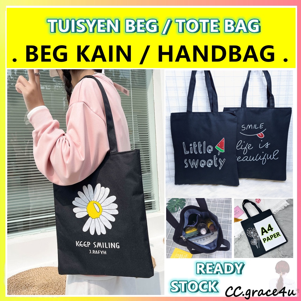 ECO GIRL Tuisyen Beg Tote Bags Tuition Bag Beg Kain KUCHING Handbags Bag Canvas Murah BEG MURAH PEREMPUAN Ready Stock