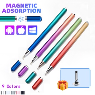 9 Colors Magnetic Touch Screen Stylus For Samsung Galaxy Tab A7 Lite 2021 8.7inch SM T220 T225 Gradient Color Built-in Replaceable Suction Cup Pen Tip Transparent Disc Capacitive Pencil
