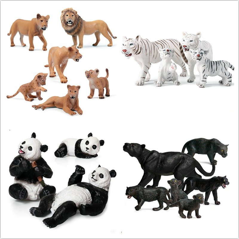 ◇Simulation Wild Animal Family Action Figures Tiger Lion Gorilla Panda Hard  Plastic Solid Model Small Animal Figure Education Toys For Kids 3-6 Years |  Shopee Malaysia